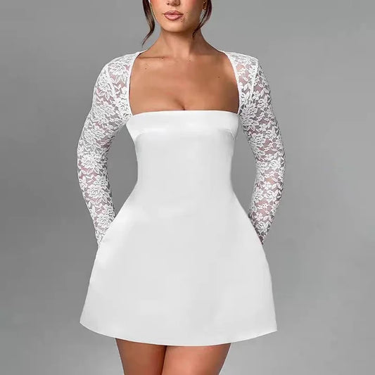 Cirelia Cocktailkleid mit langen Ärmeln - Weiß