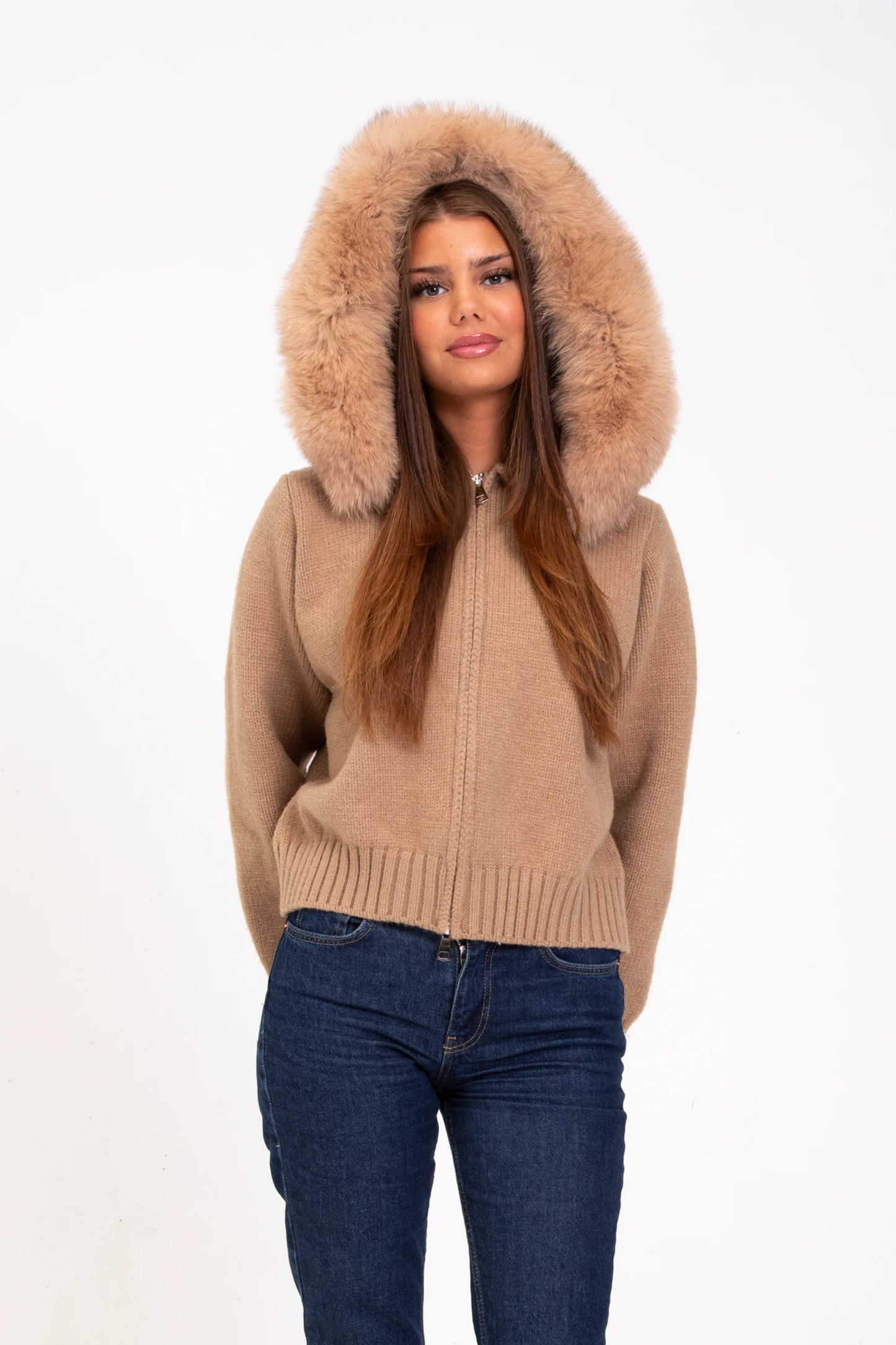 Cirelia Cardigan mit Fellbesatz